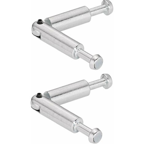 Cyclingcolors – Lot de 2 goujons doubles articulés 88mm – Acier pour assemblage meuble en bois – Rotule pour articulation fluide – Vis de fixation incluses
