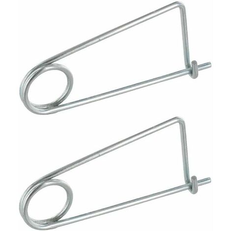 Cyclingcolors – Lot de 2 goupilles à ressort élastique 6mm x 118mm – Acier zingué pour verrouillage remorque, vélo, tracteur, motoculteur