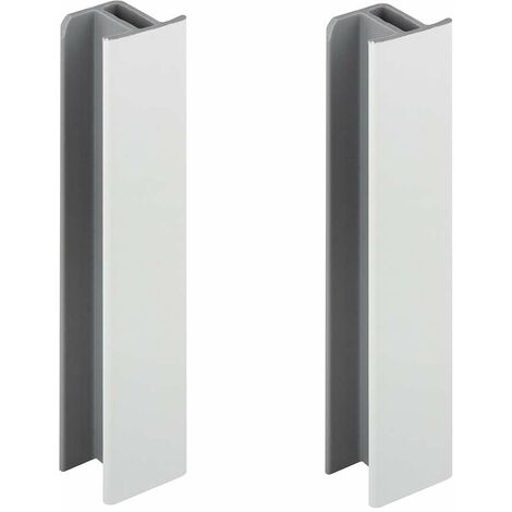 Cyclingcolors – Lot de 2 jonctions de plinthe 150mm – Blanc brillant – Raccord connecteur pour pieds de meuble – PVC résistant à l'humidité