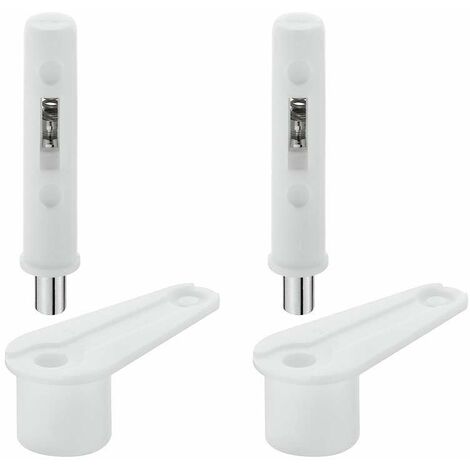 Cyclingcolors – Lot de 2 pivots de porte universels blancs à enfoncer – Angle d'ouverture 140° – Épaisseur de porte 12-21 mm – Pour meubles en bois