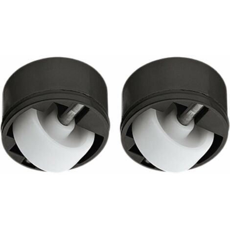 Cyclingcolors – Lot de 2 roulettes directionnelles 27mm – Capacité 50kg – Perçage 36mm – Pour sols souples – Plastique durable