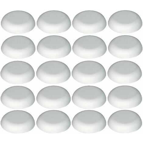 Cyclingcolors – Lot de 20 bouchons blancs 24mm – Téton 6mm en delrin pour fixation bois – Cache vis pour meuble cuisine et salle de bain