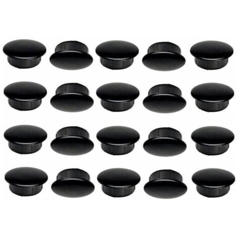 Cyclingcolors – Lot de 20 bouchons en plastique noir 20mm x 23mm – Protection vis et trous – Installation rapide sans outil – Pour divers matériaux