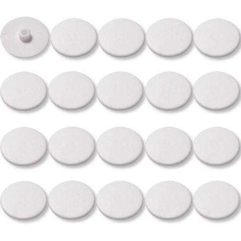 Cyclingcolors – Lot de 20 cache-vis en plastique blanc 4mm – Diamètre extérieur 17mm – Tête plate CHC FHC 15mm – Pour vis à six pans creux SW4