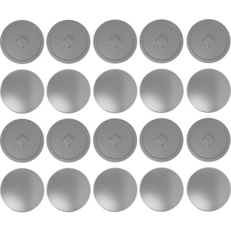 Cyclingcolors – Lot de 20 cache vis gris pozidrive pz2 cruciforme – Protection meuble – Plastique pour finition soignée – À enfoncer dans tête de vis