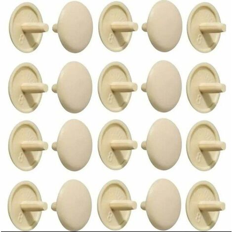 Cyclingcolors – Lot de 20 cache vis plastique beige cruciforme Pozidrive PZ2 – Finition soignée pour projets bricolage – Pour bois dur et teck