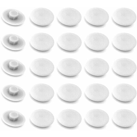 Cyclingcolors – Lot de 20 caches vis hexagonaux en plastique blanc – 4mm diamètre – 2,7mm longueur – 11,8mm tête – Pour finition esthétique meuble