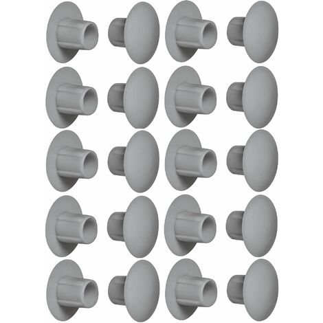 Cyclingcolors – Lot de 20 capuchons en plastique 5mm gris aluminium chromé RAL 9006 – Pour finition esthétique – Cache trou pour murs et meubles