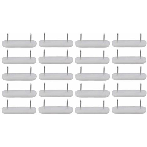 Cyclingcolors – Lot de 20 embouts de pied de chaise à clouer 49,5 x 15mm – Plastique blanc – Protection des sols contre rayures – Universels pour meubles