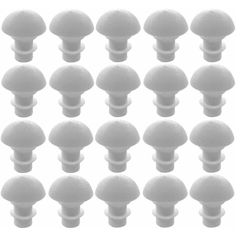 Cyclingcolors – Lot de 20 embouts de tube à ailettes cache rond en PELD – Pour trous Ø 7,5 à 9mm – Protection pieds de meubles Ø 15,5mm blanc
