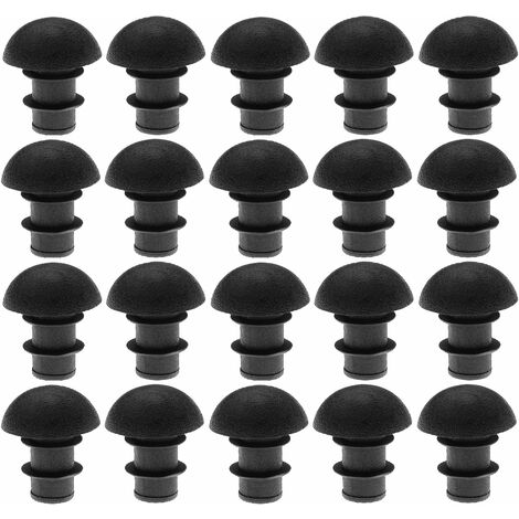 Cyclingcolors – Lot de 20 embouts de tube à ailettes cache rond en PELD – Pour trous Ø 7,5 à 9mm – Protection pieds de meubles – Ø 15,5mm noir
