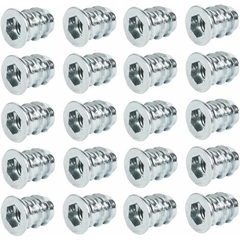 Cyclingcolors – Lot de 20 manchons à visser M8 x 13mm en acier – Bord de recouvrement – Vis allen 6 pans creux SW6 pour meubles en bois