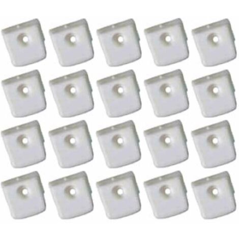 Cyclingcolors – Lot de 20 supports muraux pour miroir – Plastique blanc – Hauteur 16mm – Largeur 17mm – Épaisseur 7mm – Installation à visser