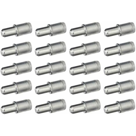 Cyclingcolors – Lot de 20 taquets à tenon universels 5mm et 7mm – Acier finition zinc – Embouts plastiques pour étagères en verre – Fixation meuble