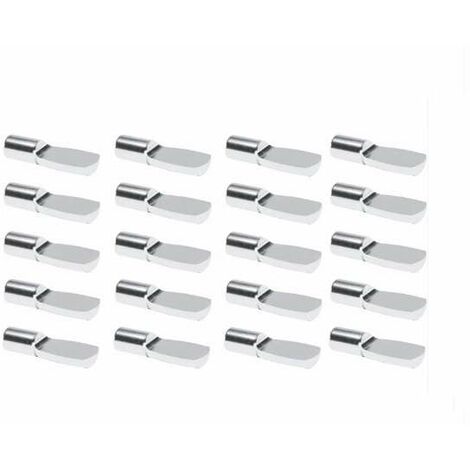 Cyclingcolors – Lot de 20 taquets de rayon 4mm en acier nickelé – Capacité de charge 60kg – Pour encastrement dans bois – Fixation universelle