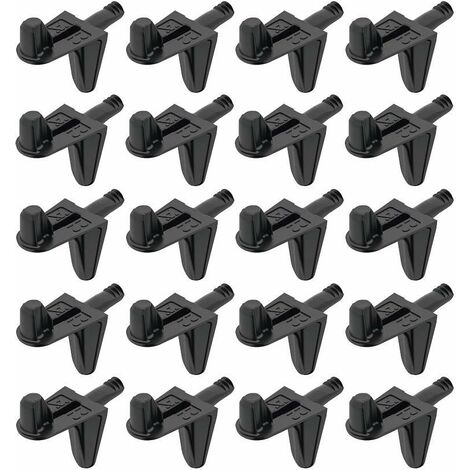 Cyclingcolors – Lot de 20 taquets en alliage zingué noir passivé – À encastrer Ø3mm avec 2 encoches – Pour fonds en bois – Capacité 6,25kg par pièce