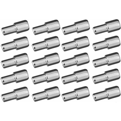 Cyclingcolors – Lot de 20 taquets étagère tenon 5mm et 7mm – Métal nickel argent chromé – Support fixation meuble tablette bois vitrine