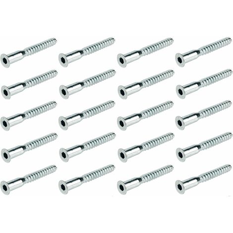 Cyclingcolors – Lot de 20 vis d'assemblage confirmat 7x50 mm – Tête fraisée 6 pans creux SW4 – Fixation solide pour meubles en bois