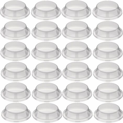 Cyclingcolors – Lot de 24 amortisseurs de butée en silicone transparent rond 12mm – Autocollants pour meubles et portes – Résistance au vieillissement