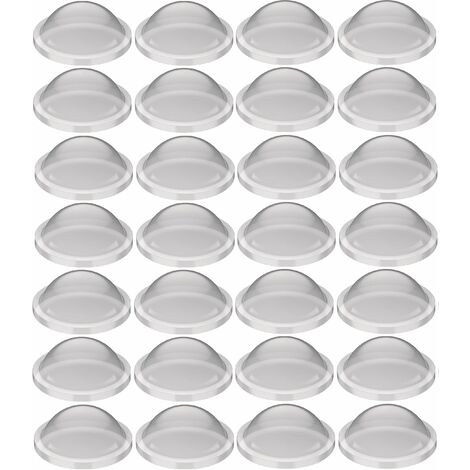 Cyclingcolors – Lot de 28 amortisseurs de butée en silicone transparent – Rond 10mm – Autocollants pour meubles, portes et placards – Adhérence durable