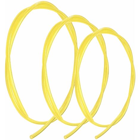 Cyclingcolors – Lot de 3 durites essence jaune translucide 2mm x 3.5mm – 2.5mm x 5mm – 3mm x 5mm – Tuyau carburant pour débroussailleuse et tronçonneuse