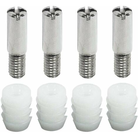 Cyclingcolors – Lot de 4 boulons de fermeture excentriques M6 – Acier nickelé pour serrure espagnolette – Fixation solide et durable – Manchon inclus
