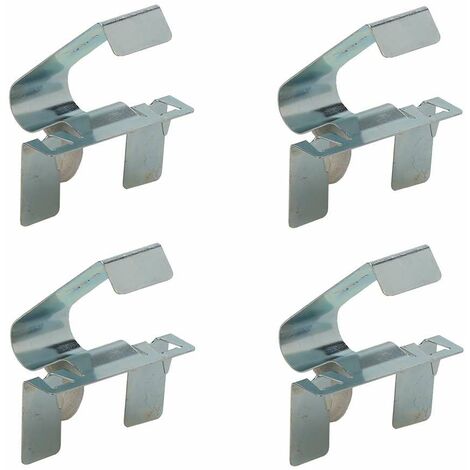 Cyclingcolors – Lot de 4 clips de plinthe basse en acier chromé – Fixation à ressort pour plinthes de 12 mm – Support solide pour meubles cuisine et salle de bain