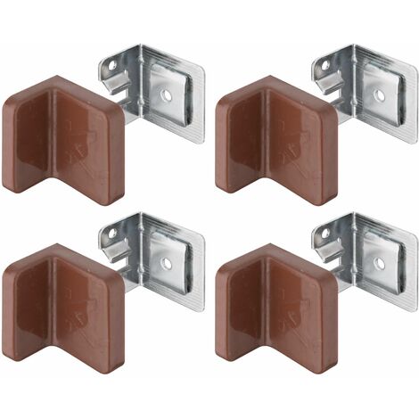 Cyclingcolors – Lot de 4 équerres de fixation en acier – Capacité de charge 90 kg par paire – Dimensions 48 x 44 x 33 mm – Cache plastique marron