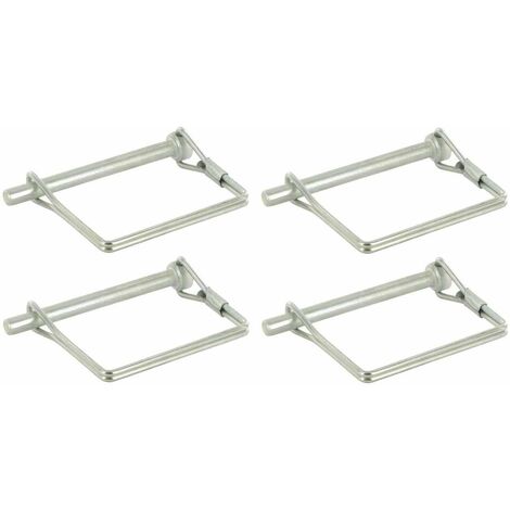 Cyclingcolors – Lot de 4 goupilles carrées 8mm x 70mm – Acier zingué pour verrouillage remorque, vélo, tracteur, motoculteur – Clip circlip