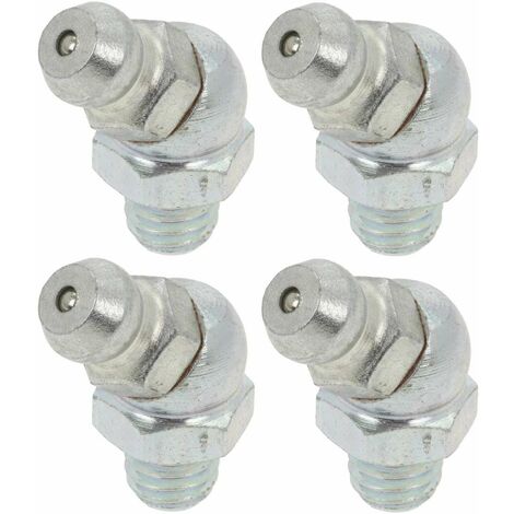 Cyclingcolors – Lot de 4 graisseurs M6x1 angle 45° – Pour pompes à graisse manuelles et hydrauliques – Compatible tracteurs et engins agricoles