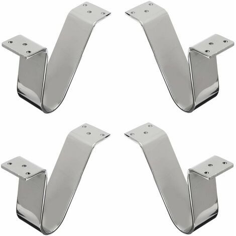 Cyclingcolors – Lot de 4 pieds de meuble en métal 120mm – Finition chrome poli – A visser pour meubles TV, canapés, buffets, tables et bureaux
