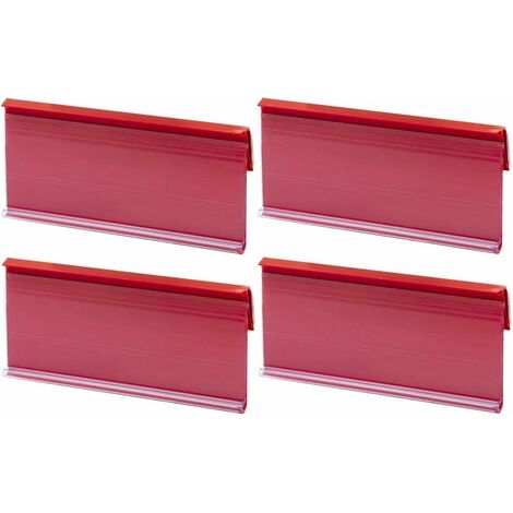 Cyclingcolors – Lot de 4 porte-étiquettes adhésifs autocollants 100x40mm – Identification claire pour rayonnage – Support en plastique durable