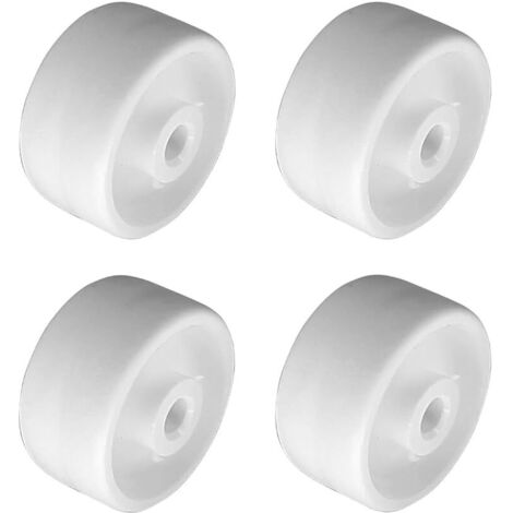 Cyclingcolors – Lot de 4 roulettes 25mm en plastique rigide blanc – Charge maximale 50kg – Pour meubles et chariots – Usage universel