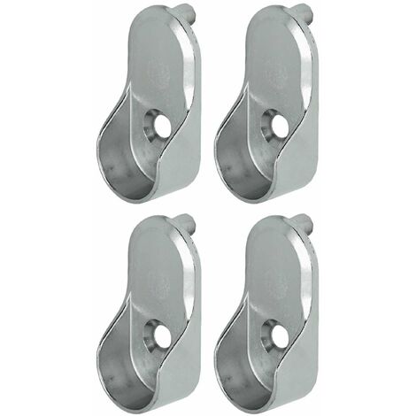 Cyclingcolors – Lot de 4 supports de tringle à visser ovales – Tenons Ø5mm – Diamètre intérieur 15mm – Alliage zingué finition nickelée