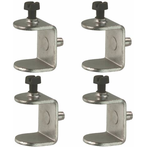 Cyclingcolors – Lot de 4 taquets en acier nickelé pour plateau bois 20mm – Charge jusqu'à 80kg – Vis de sécurité pour meubles et étagères
