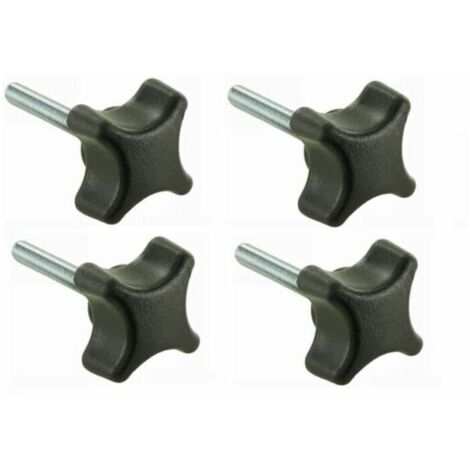 Cyclingcolors – Lot de 4 vis étoile M6 x 35 – Acier galvanisé et tête plastique – Bouton moleté pour manipulation facile – Pour fixation précise