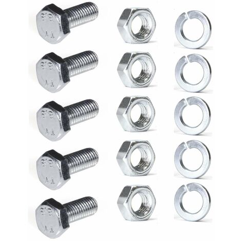 Cyclingcolors – Lot de 5 boulons hexagonaux 8mm x 25mm – Avec rondelle grower et écrou pas à droite – Fixation pour outils de fraisage