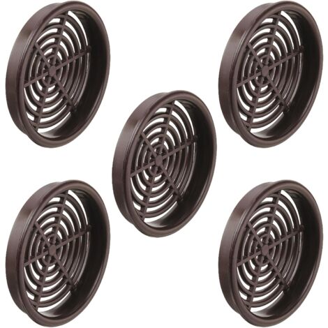 Cyclingcolors – Lot de 5 grilles de ventilation ronde en plastique 60mm – Hauteur 9mm – Pour plafond et mur – Couleur marron foncé