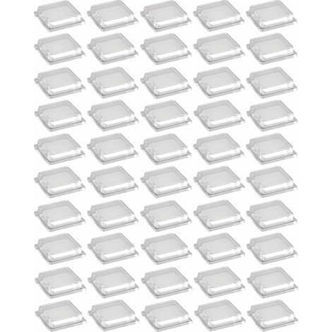 Cyclingcolors – Lot de 50 amortisseurs de butée en silicone transparent 10x10mm – Autocollants pour meubles, portes, placards – Résistants au vieillissement
