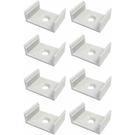Cyclingcolors – Lot de 8 clips de fixation pour profilé LED 26 x 20mm – Plastique gris – Installation propre et esthétique – Pour éclairage chambre et cuisine