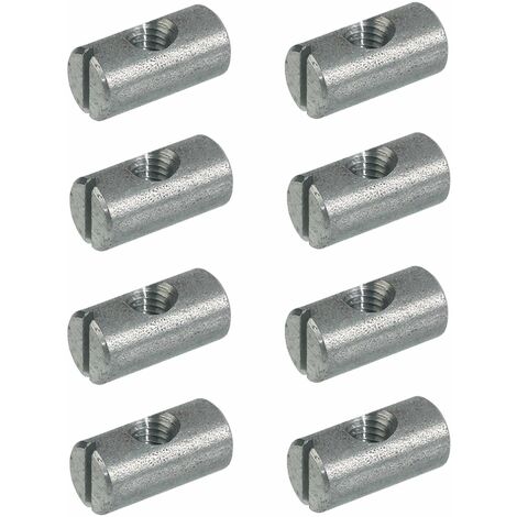 Cyclingcolors – Lot de 8 goujons d'assemblage M6 – Longueur 14mm – Acier pour meubles bois – Connecteurs pour lit bébé, berceau, armoire, étagère