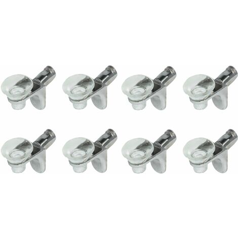 Cyclingcolors – Lot de 8 taquets nickelés pour tablette verre – Amortisseur ventouse caoutchouc – Capacité de charge 25 kg avec 4 taquets