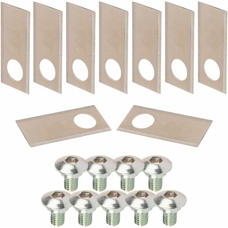 Cyclingcolors – Lot de 9 lames de robots tondeuses 39x17,5mm – Acier inoxydable – Compatible Honda MIIMO 300/310/500/520 – Écrous fournis