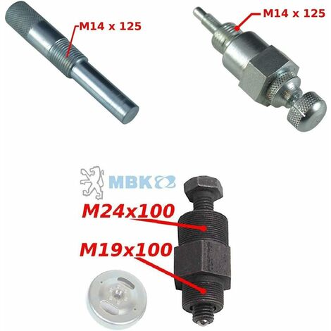 Cyclingcolors – Mallette d'outils réglage moteur mobylette MBK 41 51 Peugeot Speedfight – Arrache volant magnétique 19-24x100 – Bloc piston et pige de calage