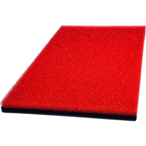 Cyclingcolors – Mousse de filtre à air double densité 300x210mm – 30PPI rouge et 60PPI noir – Filtration haute qualité pour moto et tondeuse