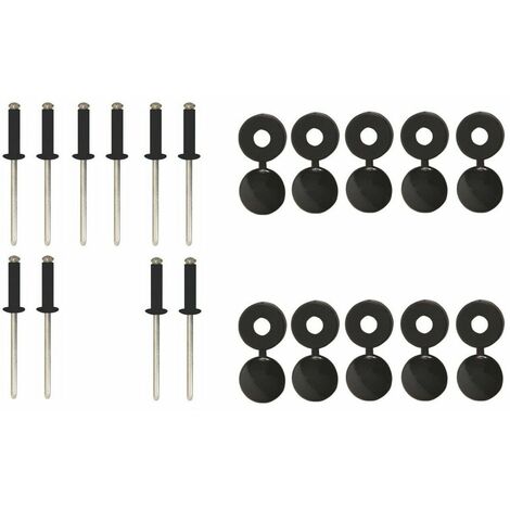 Cyclingcolors – Pack de 10 rivets 4mm et 10 caches rivets noirs – Fixation plaques immatriculation remorque – Bricolage durable et esthétique