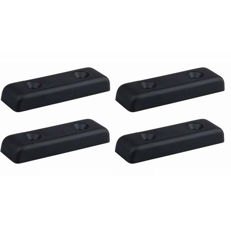 Cyclingcolors – Lot de 4 patins glisseurs rectangulaires à visser 100 x 30 x 15mm – Plastique noir pour protection sol parquet – Glissement fluide