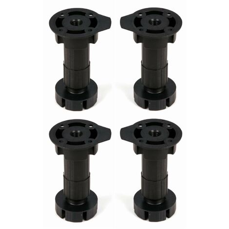 Cyclingcolors – Pied de meuble ajustable 4x – Capacité 300kg – Hauteur réglable 95-120mm – Base plastique à visser – Pour cuisine et salle de bain