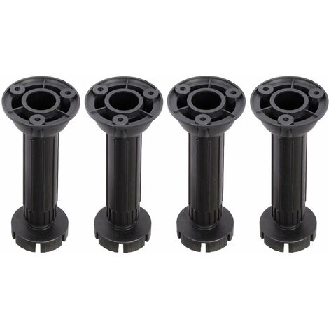 Cyclingcolors – Lot de 4 pieds de meuble réglables 120mm – Plastique rond pour cuisine et salle de bain – Installation facile et ajustable