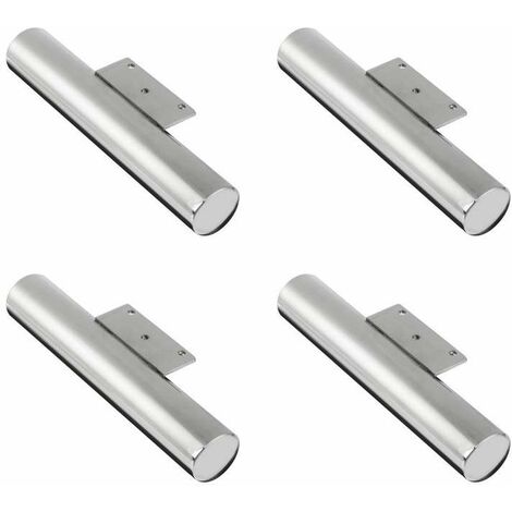 Cyclingcolors – Pieds de meuble non ajustables en métal chrome brillant – Lot de 4 – Longueur 160mm, diamètre 35mm – Pour meubles TV, canapés, buffets, bureaux